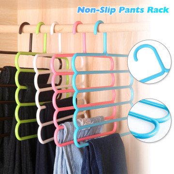 1pc Blue Non Slip Pants Hanger Dry Rack Multifunction Trousers Hanger Tie Scarfs Belt Towel Multi Layer Clothes Holders Nordic