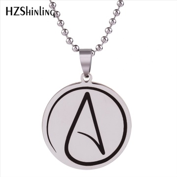 2018 New Atheist Symbol Pendant Antitheist Necklace Stainless Steel Chain Jewelry Fashion Chain Gifts Men Women HZ7