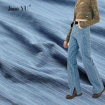 JaneYU Denim Fabric High-grade Water-washed Elastic Soft Pants, Shorts, Jeans Texture Fabric Reconstruction