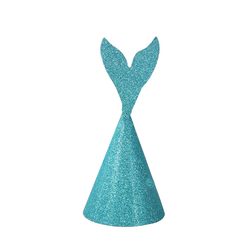 Little Mermaid Party Hat Gold Blue Easter Birthday Party Decorations Kids Baby Shower Golden Onion Paper Hat Party Supplies