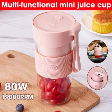 300ml Mini Portable Electric Juicer Small Fruit Cup Fast Smoothie Blender Food Processor Mixer USB Rechargable Quick Juice Maker