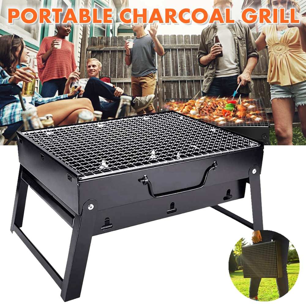 Charcoal Grill Outdoor Picnic Garden Party Terrace BBQ Grills Grill Plate Portable Grill Tool Accessorie Reusable Grill Box
