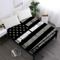 Black American Flag Bed Sheet Stars Stripes Patchwork Fitted Sheet National Day Bedclothes Deep Pocket Mattress Cover Home Decor