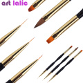 New 1Pc Double End Nail Brush Painting Drawing Lines Pen 3D Tips DIY UV Gel Flowers Design Nail Art Books Salon Manicure Tools