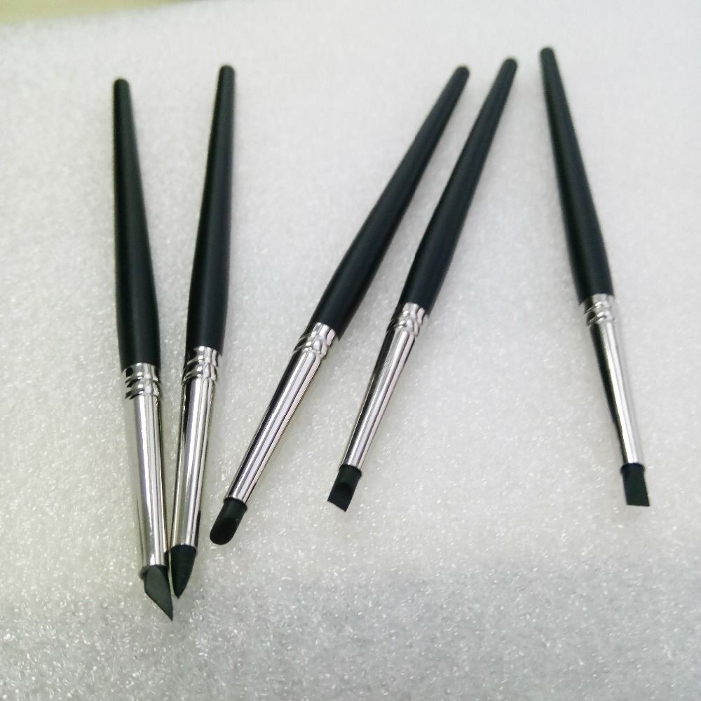 5pcs 15cm Pottery Clay Sculpture Carving Tools Silica Gel Pen Painting Nail Brush Set Different Shapes Art Craft Supplies