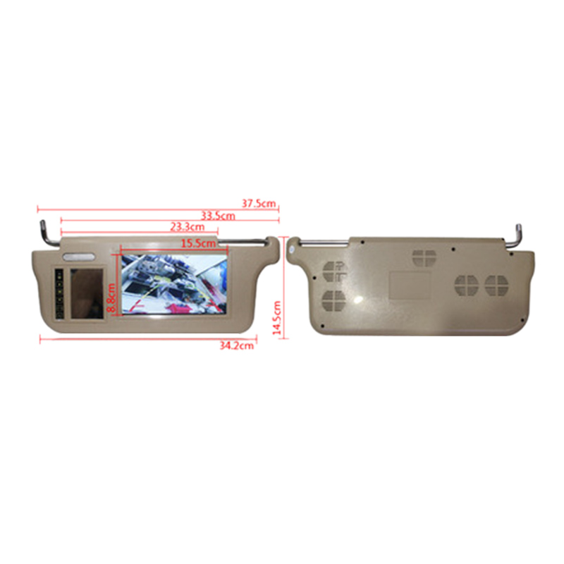 7 Inch Car Sun Visor Mirror Sn LCD Monitor DC 12V Beige Interior Mirror Sn for AV1 AV2 Player Camera