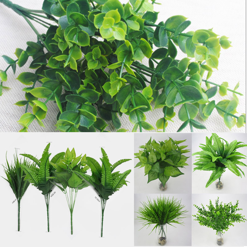 Plants Indoor Outdoor Fake Flower Leaf Foliage Bush Home Office Garden Decor Artificial Green Leave Plant Decoration