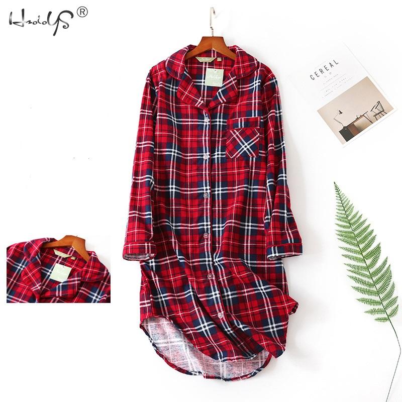 Spring Casual Nights Women's Cotton Long Sleeve Nightgown Oversize Sleep Shirt 100% cotton Sleepwear for Women pj nightdress