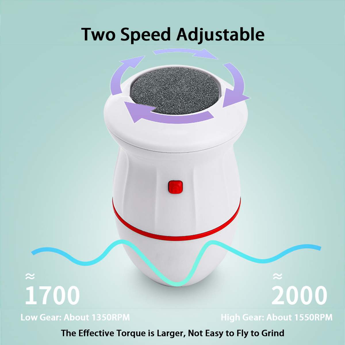 Portable Electric Vacuum Adsorption Foot Grinder Electronic Foot File Pedicure Tools Callus Remover Feet Care Sander with 2 Head