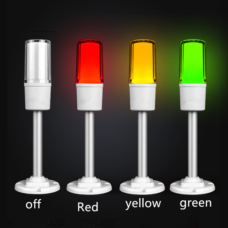 Led Tricolor In 1 Stack Machine Tool Equipment Safety Indicator Light 24V Red Green Light Alarm Signal Buzzer Sound Warning Lamp