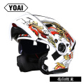 YOAI Motorcycle Helmet Flip Up Motocross Helmets Men Full Face Moto Helmets Motorcycle Capacete Casco Moto With Doublel Lens