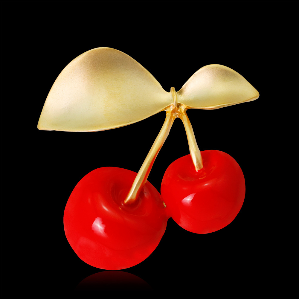 Customize the new jewelry han edition small pure and fresh cherry fruit brooch joker xionghua spot