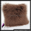 Hand Knit Mongolian Lamb Fur Fancy Cushion Cover