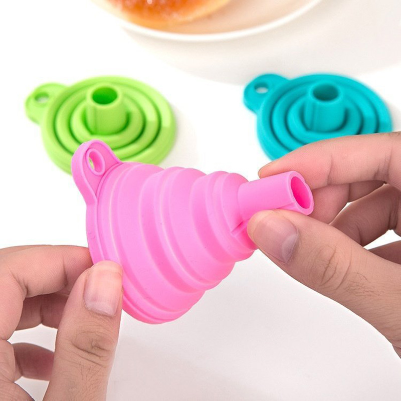 Mini Silicone Funnel Foldable Funnel for Fuel Hopper Collapsible Beer/ Oil Funnels Kitchen Tools