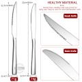 Konco HQ Stainless Steel Steak Knives Cutlery Western Style Table Dinnerware Set Serrated Blade Tableware Dinner Knife