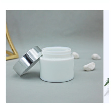 Glass Jar for Cream Packaging with Silver Cap