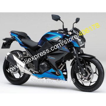 For Kawasaki Z250 2015-2016 Z-250 Z300 15-16 Z-300 Blue Black Sportbike Bodywork ABS Fairing Kit (Injection Molding)