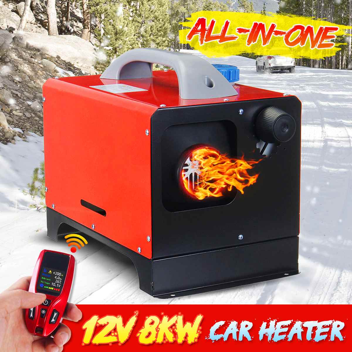 All In One 8000W Mini Diesel Air Heater 8KW 12V One Hole Car Heater For Trucks Motor-Homes LCD /Button Remote New Arrival 2019