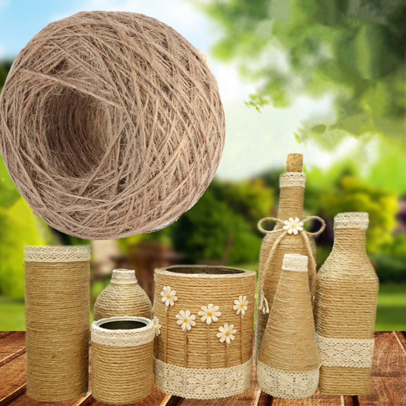 100M/Roll 1mm Natural Jute Rope Twine String Cord Shank for DIY Scrapbooking Craft Making Jewelry Necklace Wedding Wrap Decor