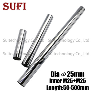 Dia 25mm iron tube inner tube M10 female thread+electroplated metal hollow pipe straight tube for DIY Table lamp floor lamp