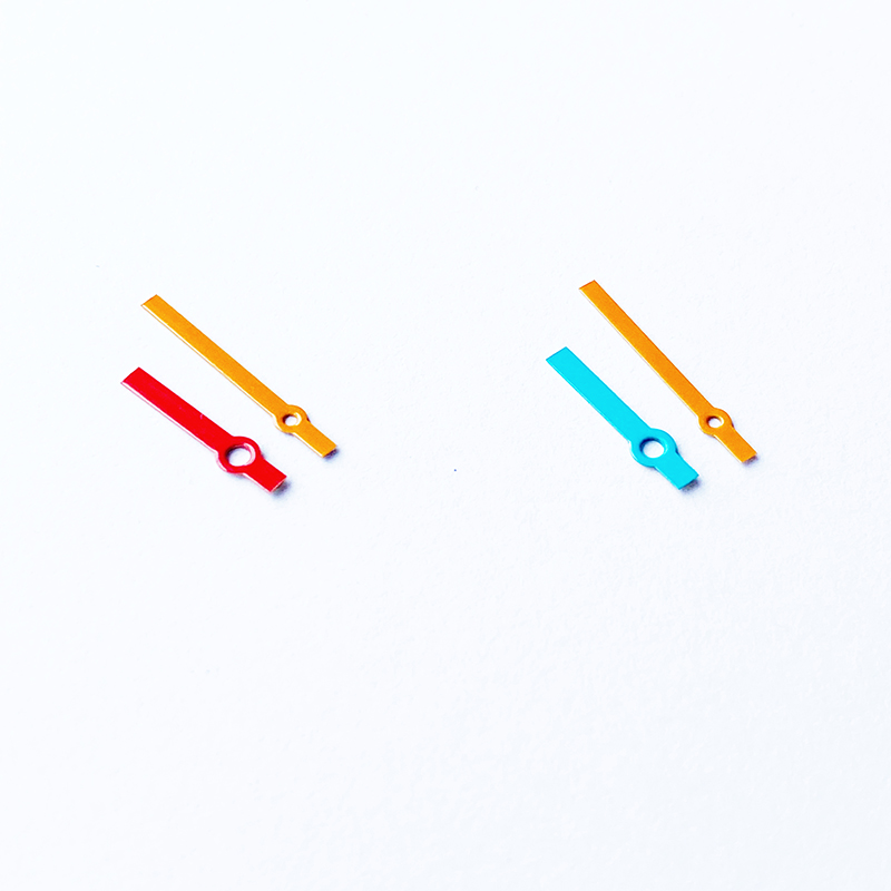 colorful watch hands 