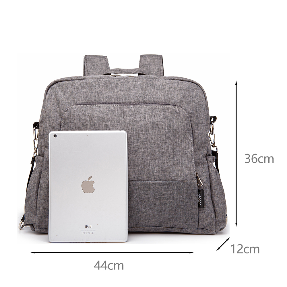 Soboba Waterproof Gray Diaper Backpack for Mother Large Capacity Baby Care for Travelling Fashion Design Maternity Nursing Bag