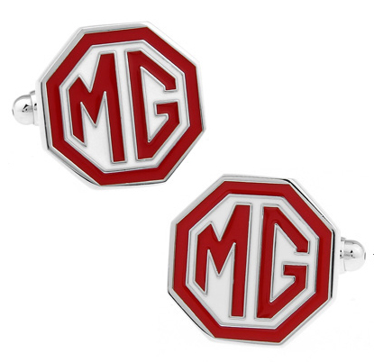 Men's Car Logo Cuff Links Copper Material Red Color