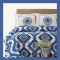 Bedroom Bed Duvet Cover Pillowcase Set Double Soft Cotton Blue Traditional Pattern Comfortable Home Textile Decoration