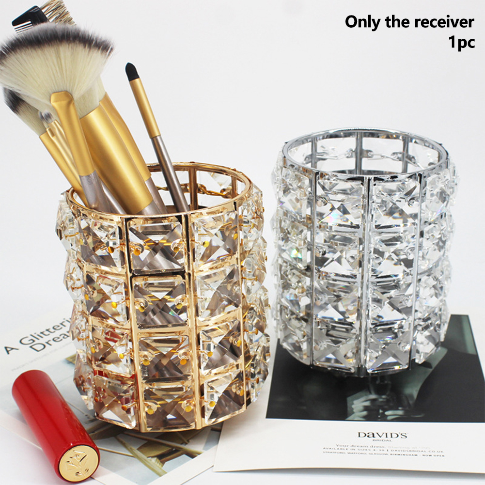 Accessories Rhinestone Makeup Brush Large Capacity Space Saving Desktop Salon Free Stand Portable Cosmetic Home Storage Cup