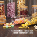 Mason Jar with Bamboo Lids Cereal Dispenser Storage Bottles High Capacity Glass Containers for Food Spices Home Candy Glass Jar