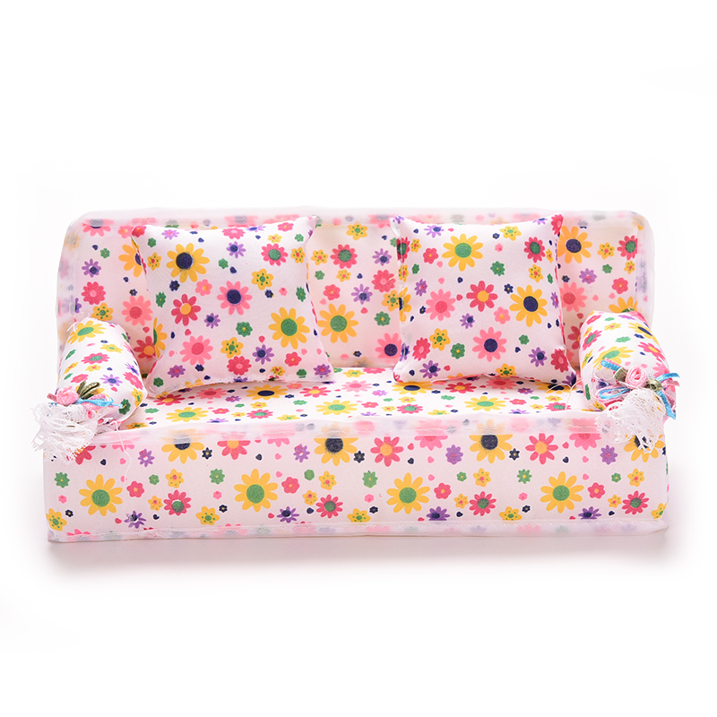 1:12 Miniature Soft Sofa For Dolls Mini Furniture Toys Dollhouse Pretend Play Toy For Girls Gifts Children Decoration