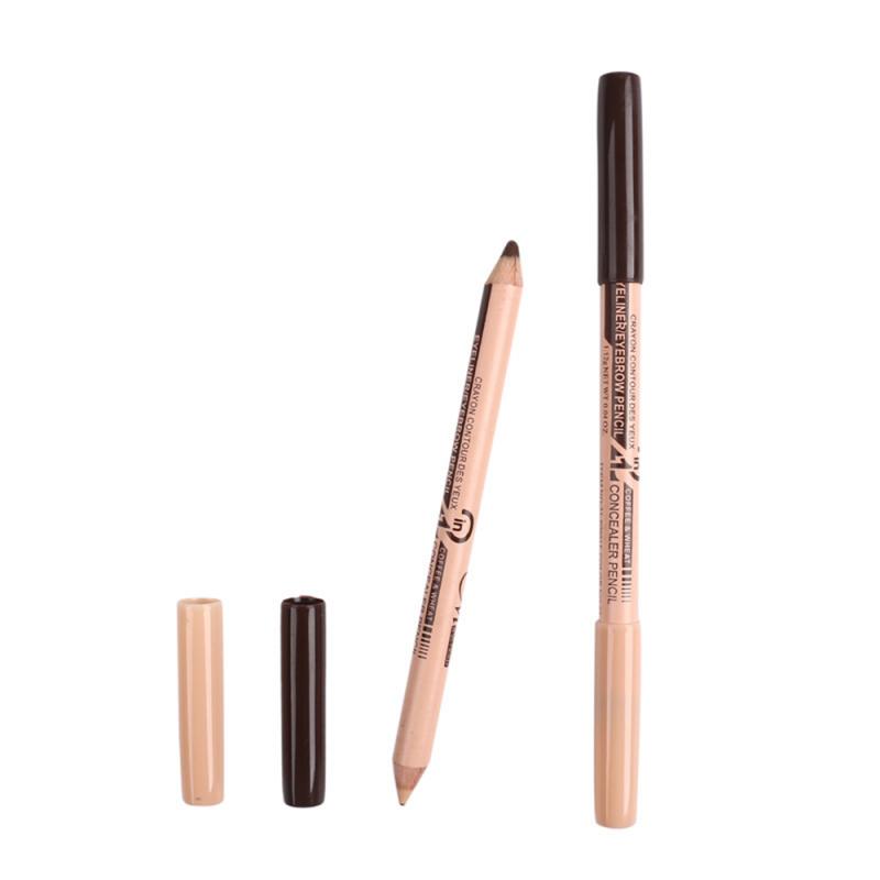 Double-Headed Black Eyeliner Pen Professional And Lasting Waterproof Anti-Stain Pencil Concealer Pen Women Anti-Dark Circles