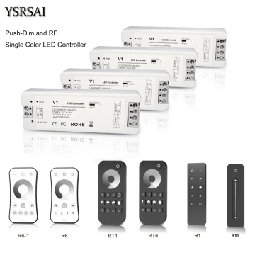 Mini DC 5V/12V/24V 8A PWM Wireless LED Dimmer Controller Switch + Touch RF Remote for Single Color 5050 3528 Dimming LED Strip