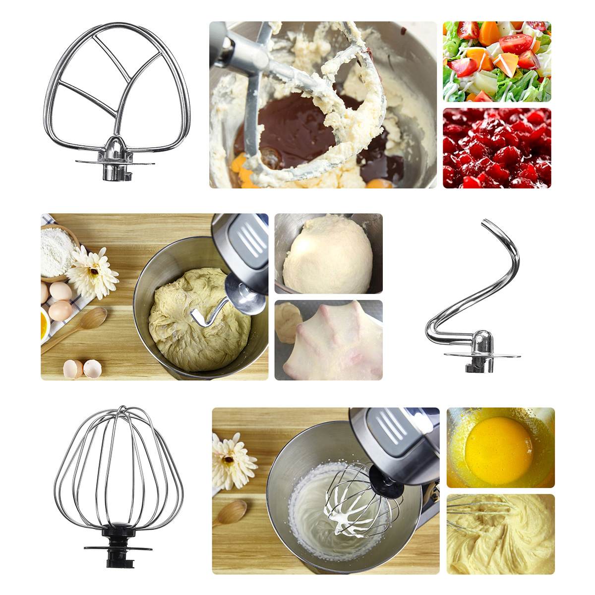 Stand Mixer 6 Speed Multifunctional Electric Food blender Mixer 1000W Meat Grinder Food Processor Doughs Beater Kitchen Tools