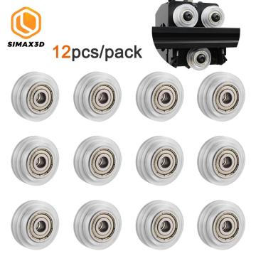 SIMAX3D 12/24pcs 3D Printer Clear Polycarbonate Wheel Plastic V-Slot Pulley Linear Bearing for Creality CR-10 S5 Ender 3 Pro