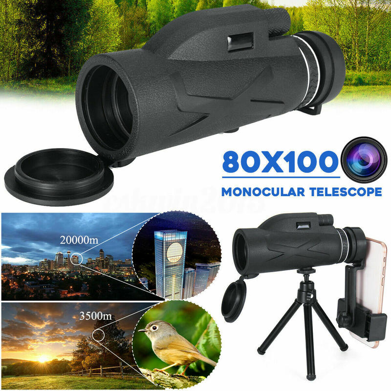 BAK4 80X100 Optics Zoom HD Lens Military Army Waterproof Hiking Hunting Monocular Telescope Professional