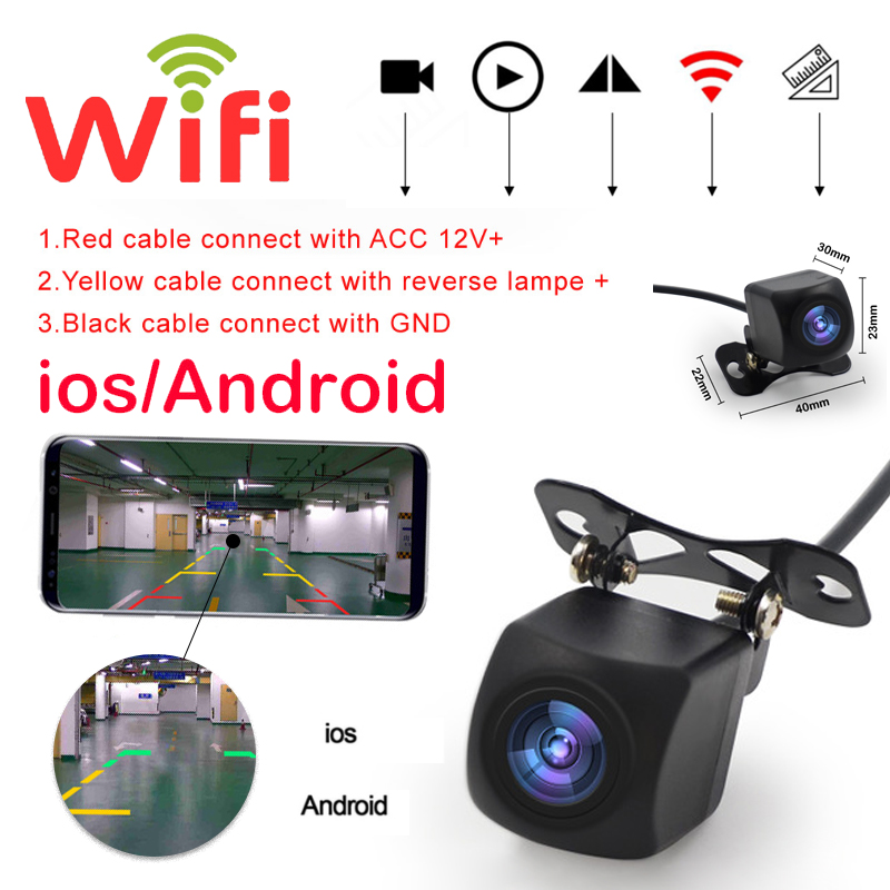 Professional Wifi Car Rear View Camera Car Camera HD Rear View Camera BackUp Car Front/Rear Cameras Support Android and Ios