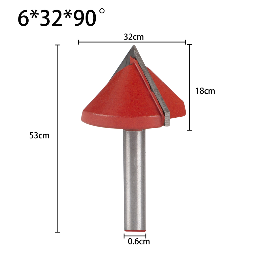 90 Degree CNC Engraving Woodworking Milling Cutter Carbide Coated Tipped Double Edge Miter Fold 3D V Groove Router Bit Tool