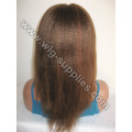 Chinese Human Hair Lady Wig Highlight with baby hair all around