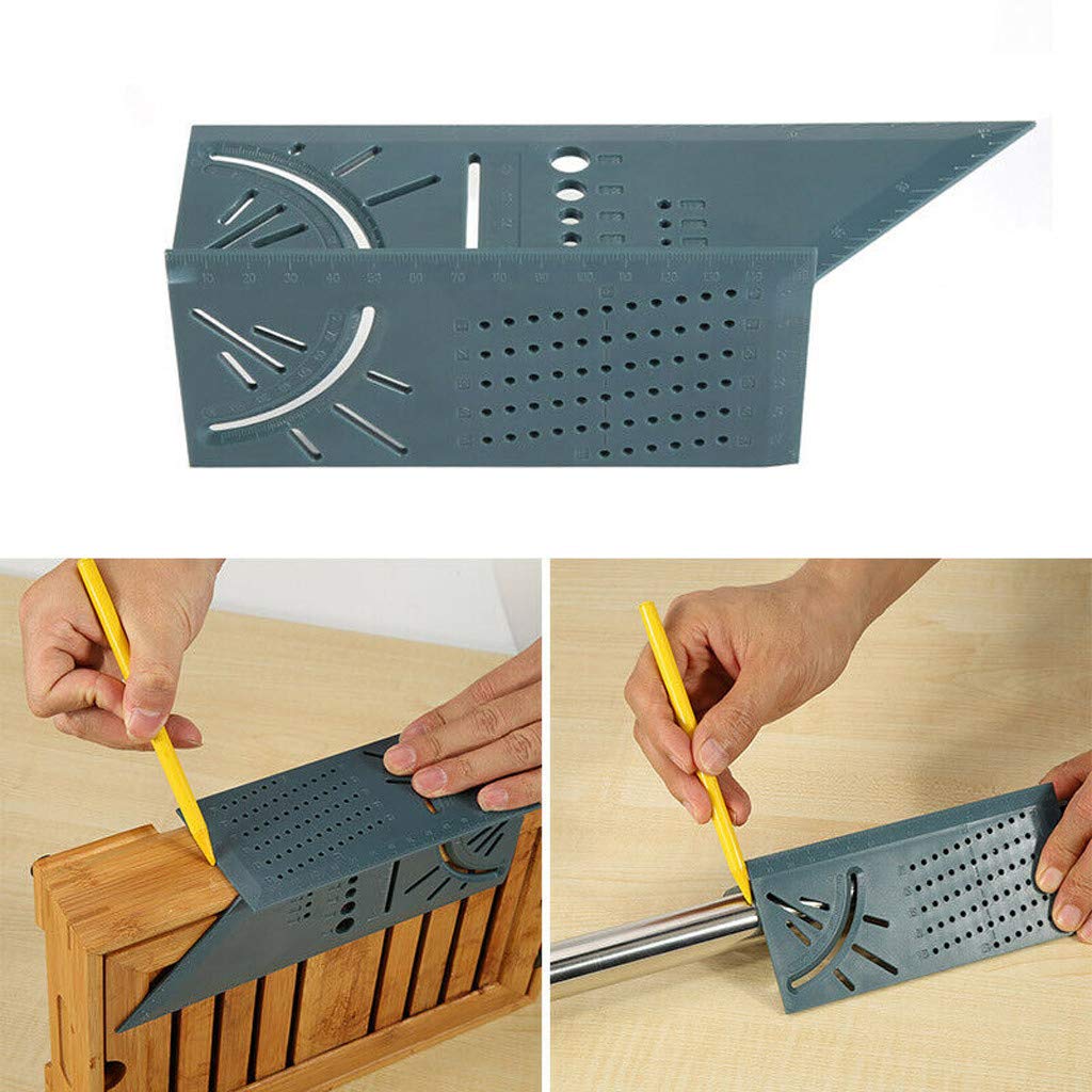 3D Angle Measuring Square Size Woodworking Measure Tool Line 90 Degree Gauge T-type Ruler Hole Scribing Gauge