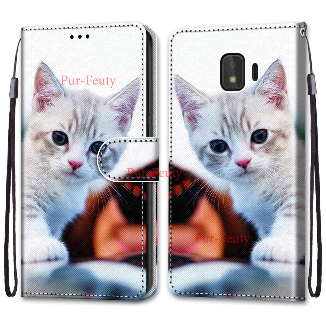 Flip PU Leather Case For Samsung Galaxy J2 CORE SM-J260F case 3D Wallet Card Holder Stand Book Cover Lion Tiger Painted Coqu