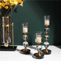 European-style Household Candlelight Dinner Lamp Props Romantic Crystal Candle Holder Ornaments Golden Luxury Wax Candle Holder