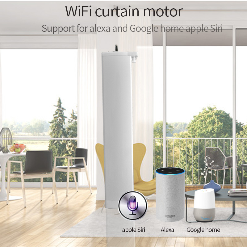 투야 WIFI Electric Curtain Motor, Tuya smart app /Remote Control vioce control via alexa echo and Google home 커튼 모터 for smart home