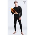 2021 Winter Thermal Underwear Men Long Thermal Suit Polyester Comfortable Warm Tops + Pants Piece Set Thermal Underwear