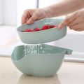 High quality Lazy Snack Bowl Plastic Double-Layer Snack Kitchen Storage Box Bowl Fruit Filter Bowl With Mobile Phone Bracket