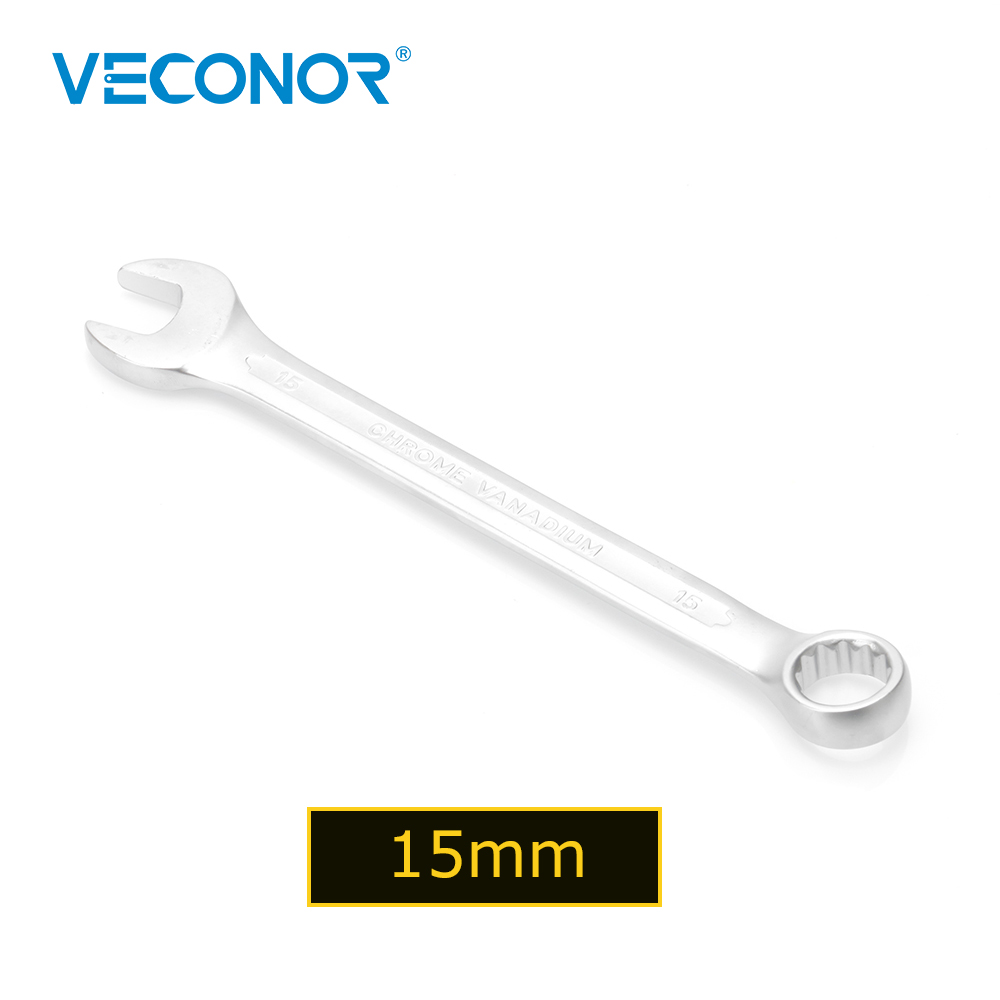 Veconor 15mm Open Box End Combination Wrench Chrome Vanadium Opened Ring Combo Spanner Household Car repair Hand Tools 15 mm