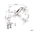 DL-GST112 Desktop17-27" grommet clamp base LCD LED Monitor Holder Arm Gas Spring Full Motion TV Mount Loading 5-15KGKgs