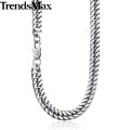 Trendsmax Rombo Link Men's Necklace Chain Stainless Steel Silver Color Tone 7/9/12/15mm KKNM163