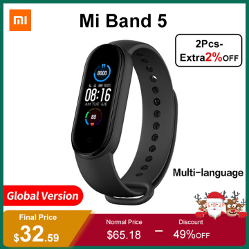 Xiaomi Mi Band 5 Global Version Smart Bracelet 4 Color AMOLED Screen Smartband Fitness Tracker Bluetooth Sport Band 5 Waterproof