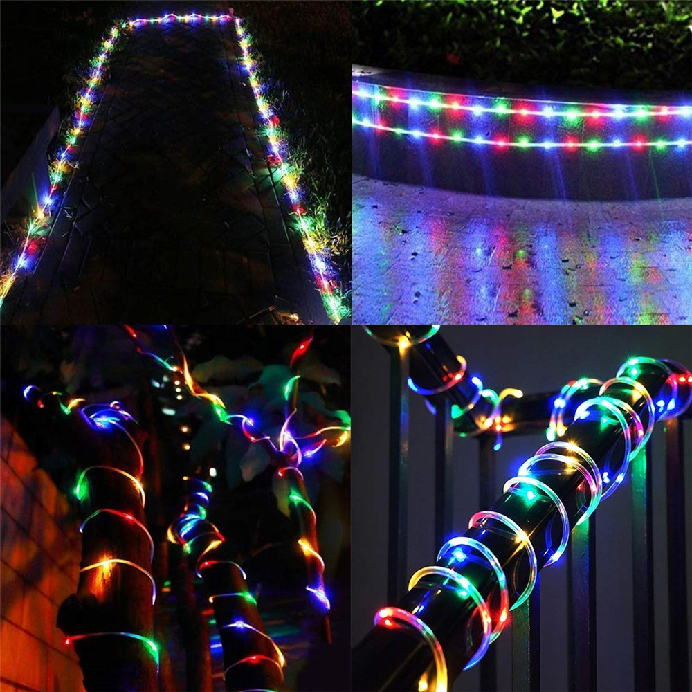 Solar Powered String Lights 5/10/20M LED Strip Rope Tube Fairy Lights Waterproof Garden Wedding Party Christmas Decoration light